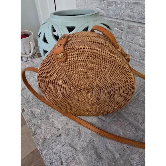 New Poppy + Sage Camilla rattan crossbody bali bag Handmade - Picture 7 of 10